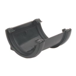 FloPlast Cast Iron Effect uPVC Half Round Union Bracket Black 112mm