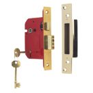ERA Fire Rated  Brass Effect BS 5-Lever Mortice Sashlock 76mm Case - 56mm Backset