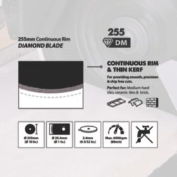 Evolution RAGEBLADE255DIAMOND Masonry Diamond Blade 255mm x 25.4mm