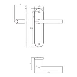Cooke & Lewis Asker Fire Rated Latch Lever on Backplate Handle Pair Matt Black