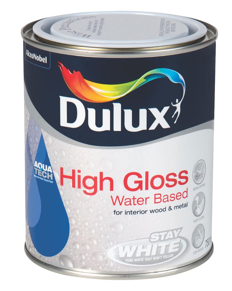 Dulux Aquatech White Gloss Paint 750ml Screwfix