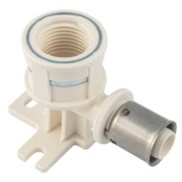 Purmo  Plastic Press-Fit Adapting 90° Wall Plate Elbow 1/2" x 16mm