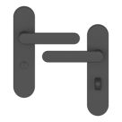 Cooke & Lewis Maugan WC Lever on Backplate Door Handles Pair Matt Black