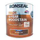 Ronseal  Trade 10 Year Woodstain Satin Natural Oak 2.5Ltr