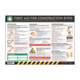 Essentials "First Aid Construction Sites" PVC Safety Poster 420mm x 594mm