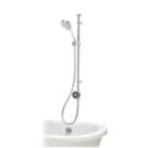 Aqualisa Optic Q HP/Combi Ceiling-Fed Chrome Thermostatic Dual Outlet Exposed Smart Shower with Adjustable Head & Bath Overflow Filler