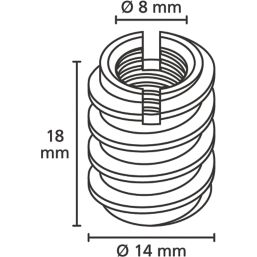 Suki Drill-In Threaded Sockets M8 x 12.5mm 4 Pack