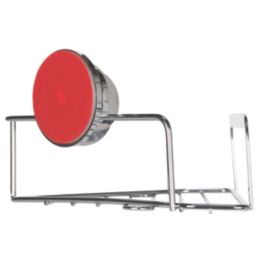 Croydex  1-Tier Stick 'N' Lock Corner Basket Chrome