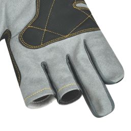 Site SWG312 3 Finger Performance Gloves Grey / Black / Gold Large