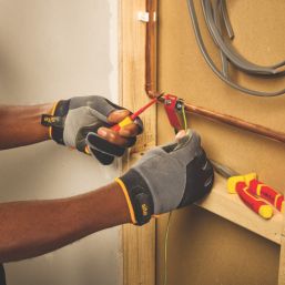 Site SWG312 3 Finger Performance Gloves Grey / Black / Gold Large