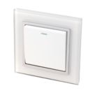 Retrotouch Crystal 10A 1-Gang 2-Way Light Switch  White Glass