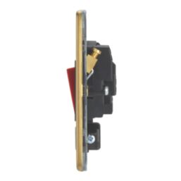 Contactum Lyric 32A 1-Gang DP Control Switch & Flex Outlet Brushed Brass  with Black Inserts