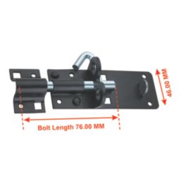 Smith & Locke Brenton Gate Bolt Black 76mm