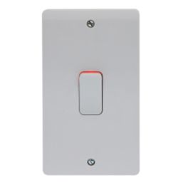 Crabtree Instinct 50A 2-Gang DP Control Switch White with LED