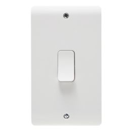Crabtree Instinct 50A 2-Gang DP Control Switch White with LED