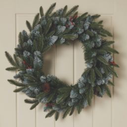 Blitzen 500mm Indoor  Battery LED Pre Lit Artificial Christmas Wreath