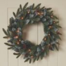 Blitzen 500mm Indoor  Battery LED Pre Lit Artificial Christmas Wreath
