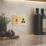 LAP  45A 2-Gang DP Cooker Switch & 13A Switched Socket Satin Brass with Neon with Black Inserts