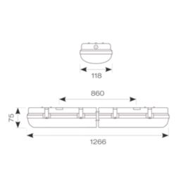 4lite Tornado Twin 4ft LED Non-Corrosive Batten Fitting 40W 4425lm 230V