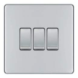 LAP  20A 16AX 3-Gang 2-Way Light Switch  Polished Chrome