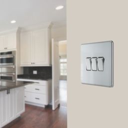 LAP  20A 16AX 3-Gang 2-Way Light Switch  Polished Chrome