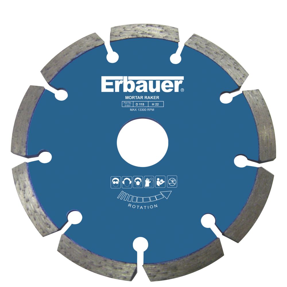 Erbauer Masonry Mortar Raking Blade 115mm x 22.23mm - Screwfix