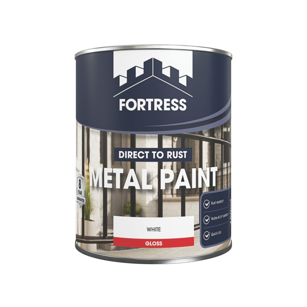 Fortress 750ml White Gloss Metal Paint Screwfix