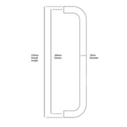 Eclipse Fire Rated Pull Handle Matt Black 19mm x 319mm