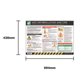 Essentials "Defibrillation & CPR" PVC Safety Poster 420mm x 594mm