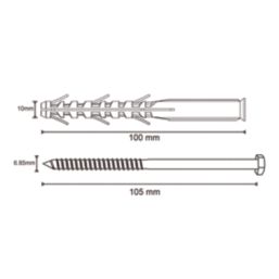 Easyfix  Hex Long Expansion Frame Fixings 10mm x 100mm 12 Pack