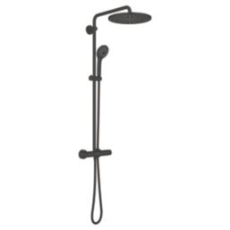 Grohe Vitalio Joy System 310 HP Rear-Fed Exposed Matt Black Thermostatic Shower System