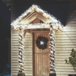 300 LED Indoor & Outdoor Ice White Cluster Christmas Lights