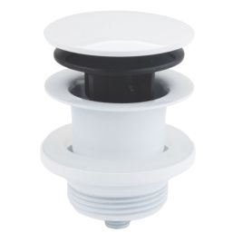 McAlpine CWP60-CB-WH Gloss White 1.25" Slotted/Unslotted Pop Up Basin Waste