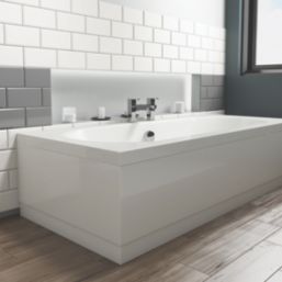 ETAL  PVC Front Bath Panel & Plinth 1700mm White 2 Pack
