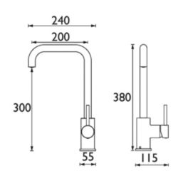 Bristan Lemon Kitchen Mono Mixer Black