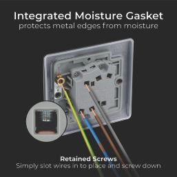 British General Nexus Metal 20A 16AX 2-Gang 2-Way Light Switch  Matt Black