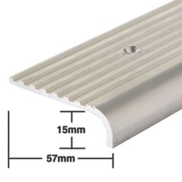 Stormguard  Grey Aluminium Stair Tread Covers 1000mm x 57mm x 15mm 2 Pack