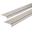 Stormguard  Grey Aluminium Stair Tread Cover 1000 x 57 x 15mm 2 Pack