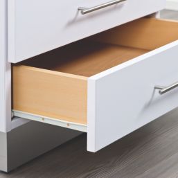 Essentials White Bottom Fix Self-Closing Roller Drawer Runners 500mm 2 Pack