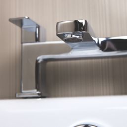 ETAL Lanza Chrome 174mm Deck Mounted Lever 2 Tap Holes Bath Mixer Tap