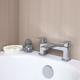ETAL Lanza Chrome 174mm Deck Mounted Lever 2 Tap Holes Bath Mixer Tap