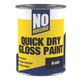 No Nonsense  Gloss Black Acrylic Water-Based Paint 1Ltr