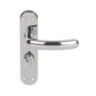 Serozzetta Shape Fire Rated LoB Latch Door Handles Pair Polished Chrome