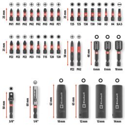 Einhell  1/4" Hex Shank Mixed Impact Driver Bit Set 35 Pieces