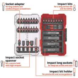 Einhell  1/4" Hex Shank Mixed Impact Driver Bit Set 35 Pieces