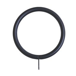Renaissance Matt Black Metal Curtain Rings 28mm 8 Pack