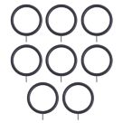 Renaissance Matt Black Metal Curtain Rings 28mm 8 Pack