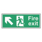 Essentials  Non Photoluminescent "Fire Exit Man Up Left Arrow" Sign 150mm x 450mm