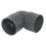 FloPlast Solvent Weld Waste Bend 90° Anthracite Grey 32mm 5 Pack