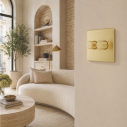 LAP  2-Gang 2-Way LED Dimmer Switch  Satin Brass with Black Inserts